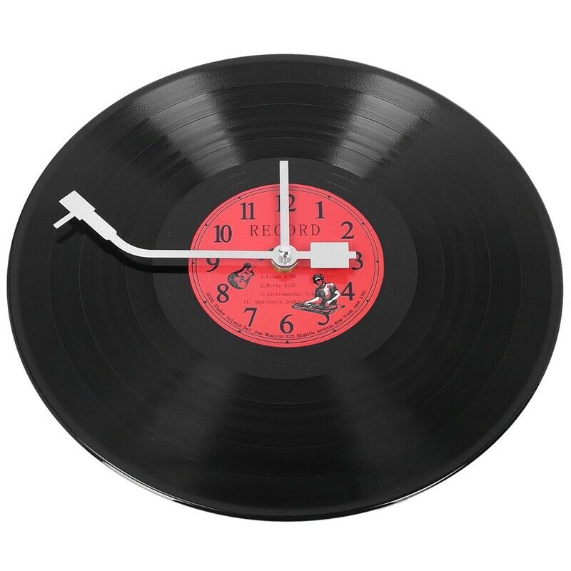 European Retro Nostalgic Ultra-Quiet Clock Vinyl Record Personality Wall ClockO7