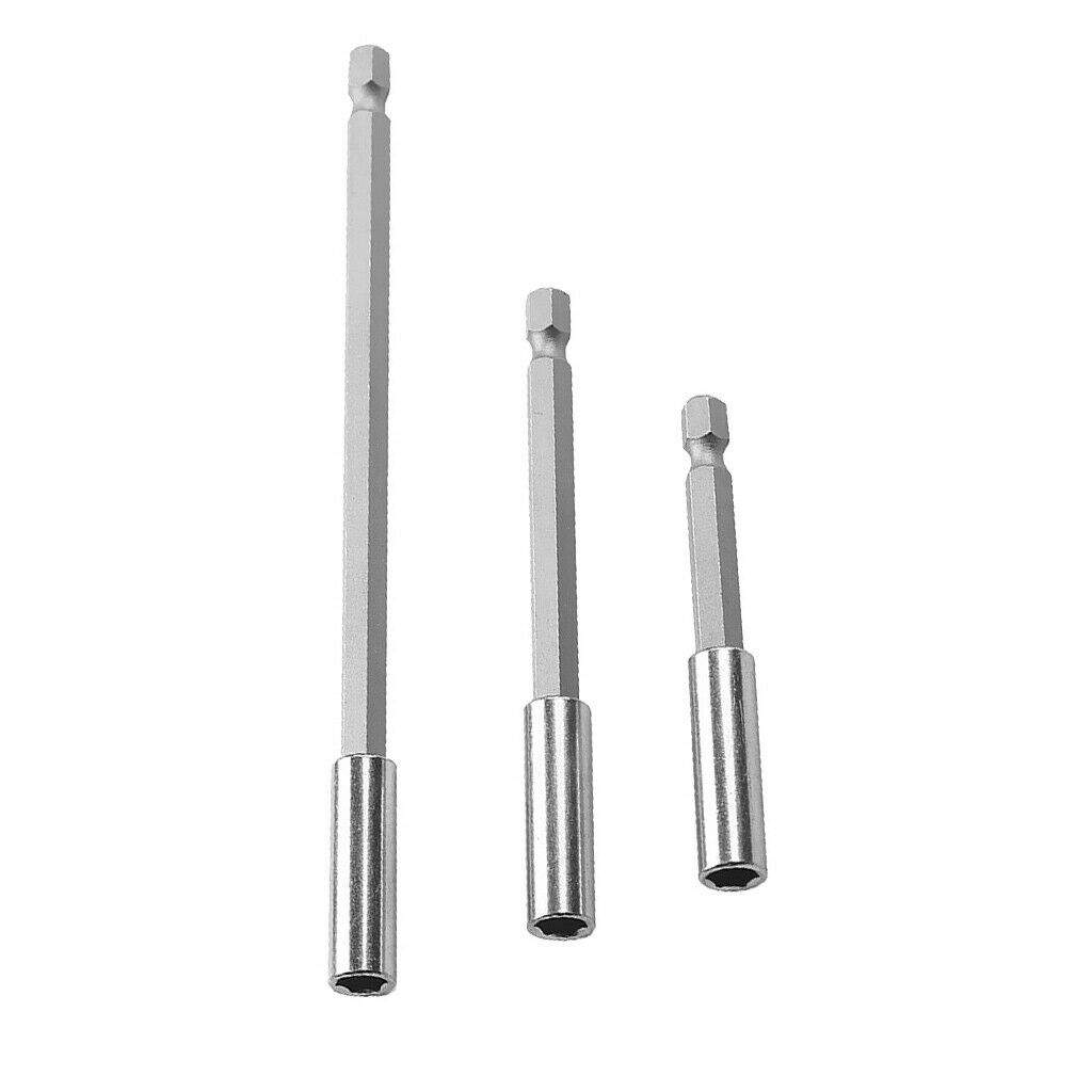3Piece Socket Driver Set Drills Drill Bit Adaptor Hex Shank 75mm 100mm 150mm