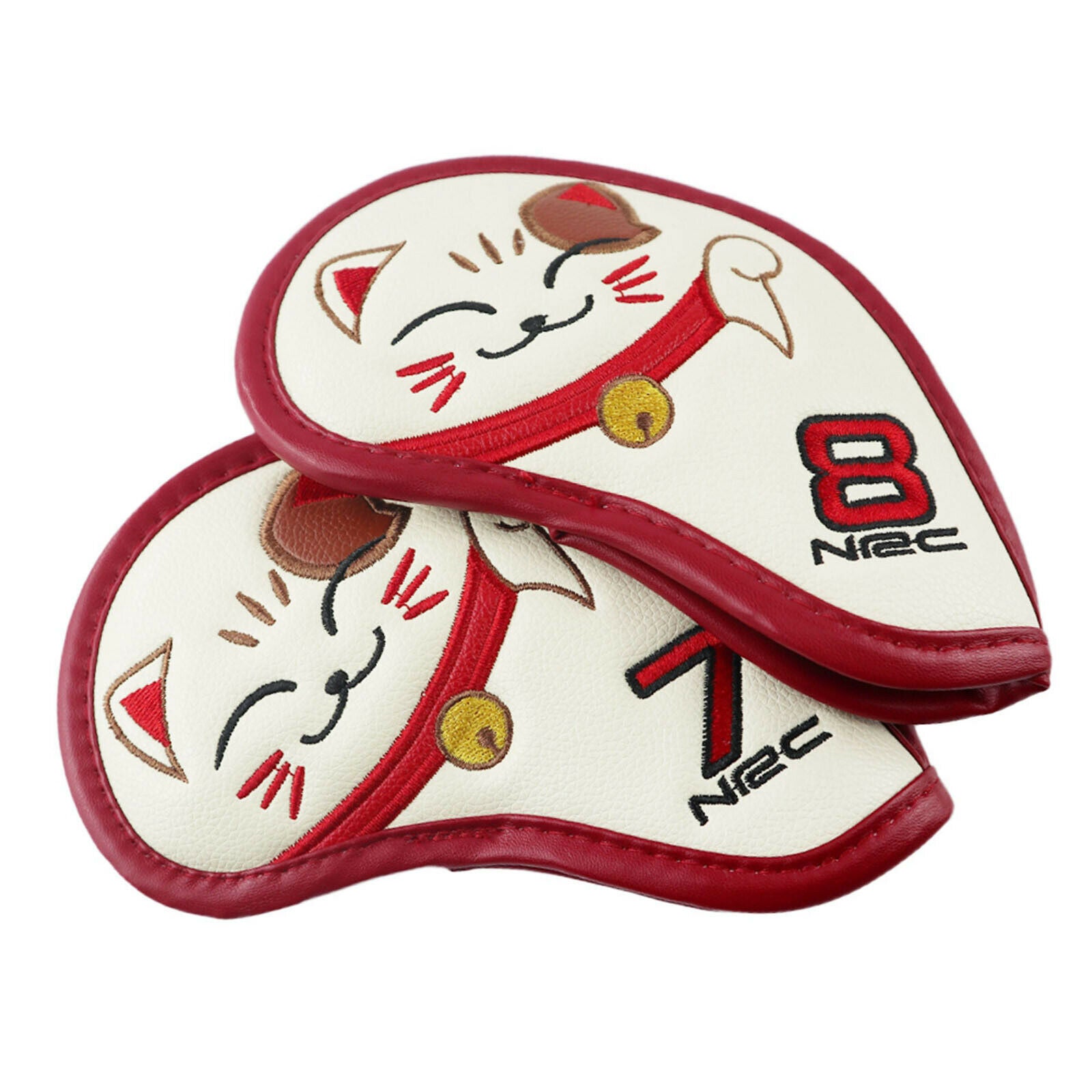 9pcs/Set Head Covers Set Golf Club Headcover Lovely Fortune Cat Irons Headcover