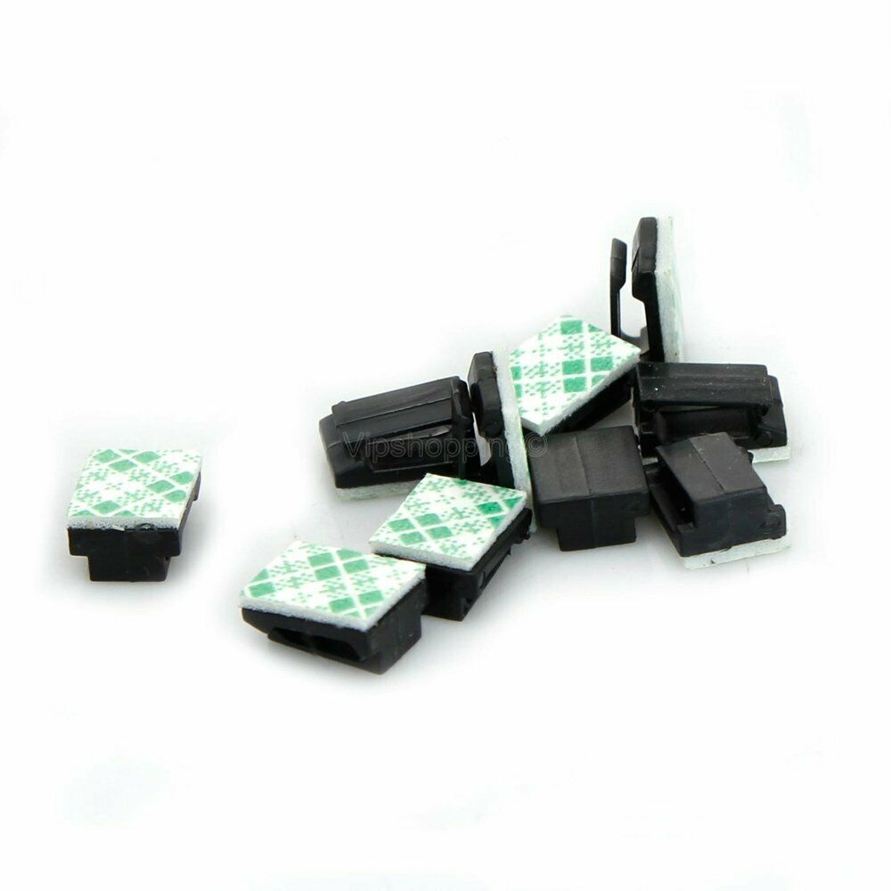 100pcs Adhesive Clamp Wire Cord Clip Cable Line Holder Tie Fixer Organizers