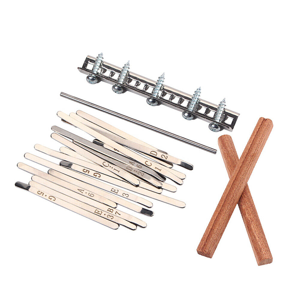Durable Kalimba Thumb Piano Steel Keys Saddle Bridge DIY Kit - 17 Keys