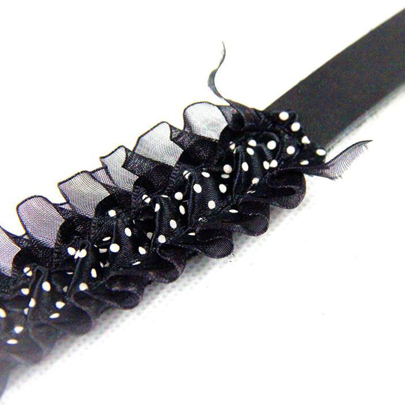 Women's Gothic Retro Lace Dots Choker Leather O Ring Collar Necklace Adjustable