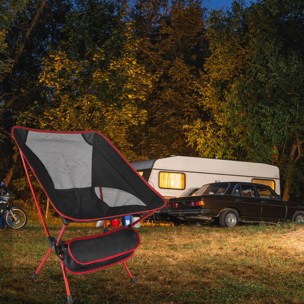 Folding Chair Outdoor Fishing Stool Seat Portable for Outdoor Picnic Red