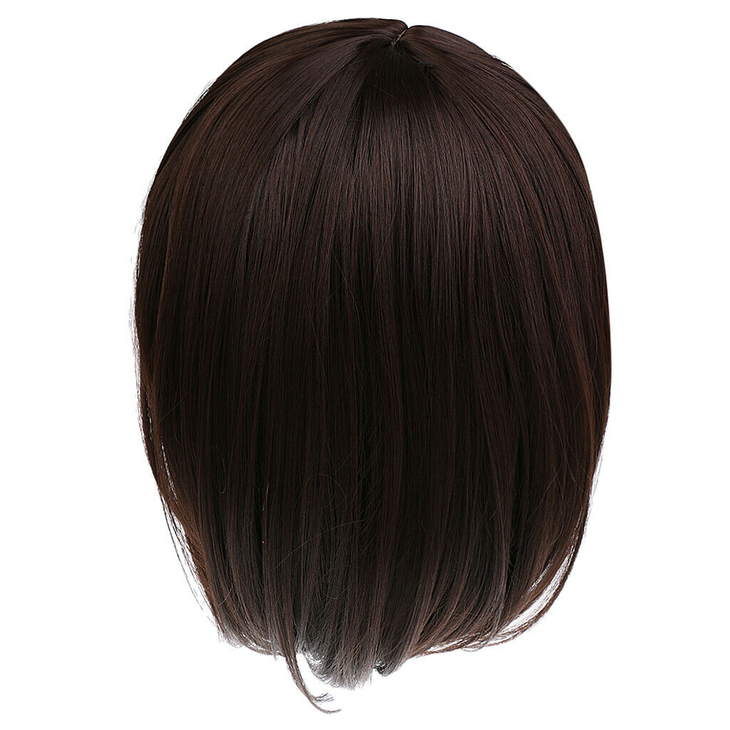 Ladies Short Wig Dark Brown Wig Bob Style Fashion Full Wigs