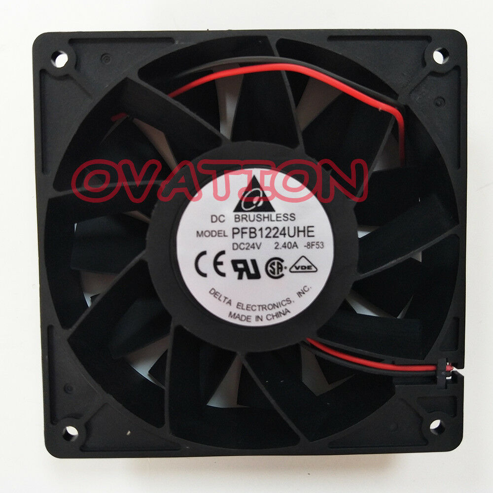For 1Pcs Delta PFB1224UHE 12CM 24V 2.40A two-wire cooling fan
