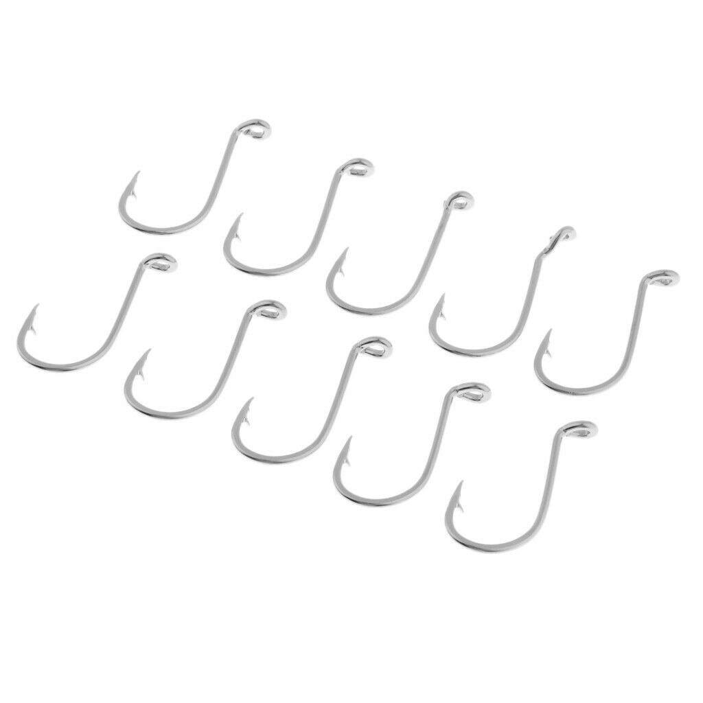 10pcs Saltwater Fishing Hooks Crab Hooks Big Game Stainless Steel Hooks 03