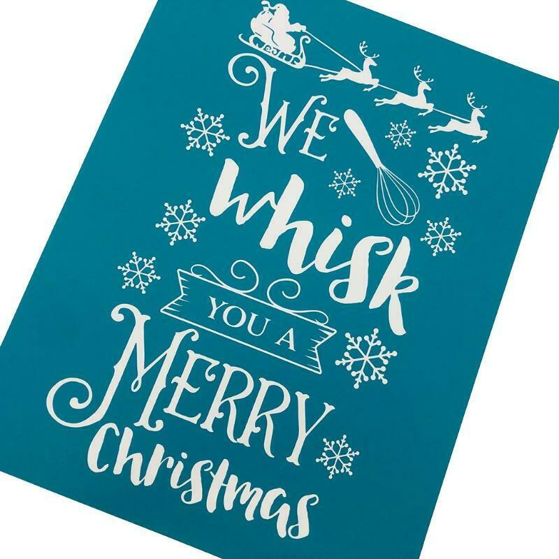 We Wish You a Merry Christmas Self-Adhesive Silk Screen Printing Stencil Sign
