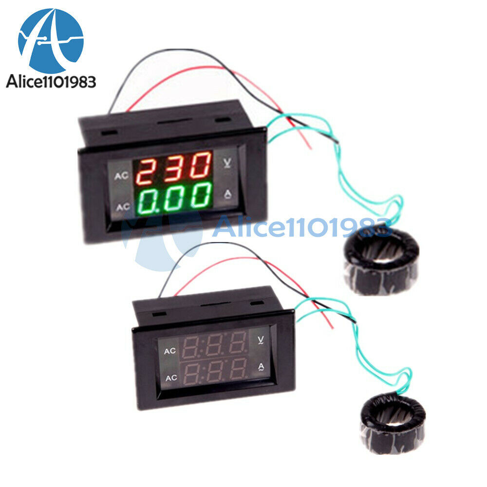 Digital LCD Volt Ampere Amp Meter Voltmeter Dual Panel Guage AC100-300V/200A