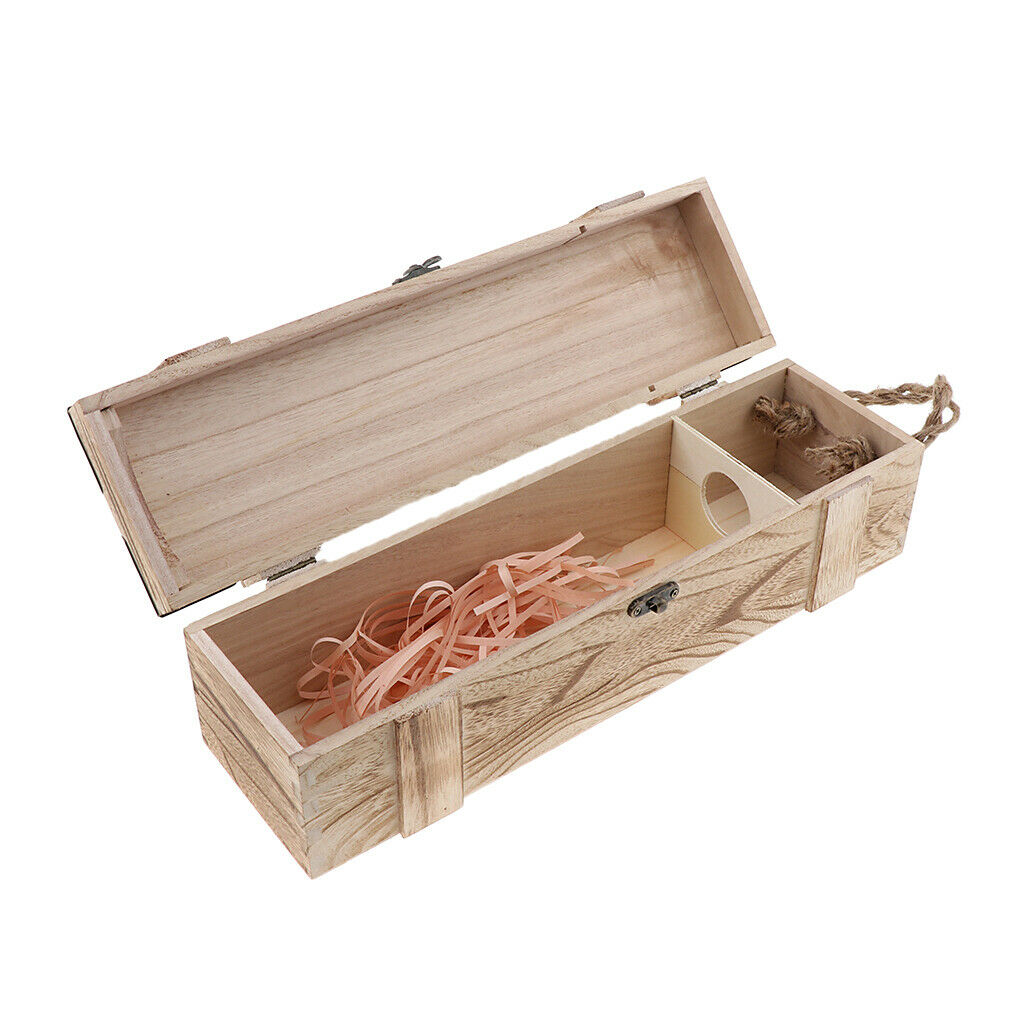 Personalized Single Bottle Wooden Wine Box with Carrying Case