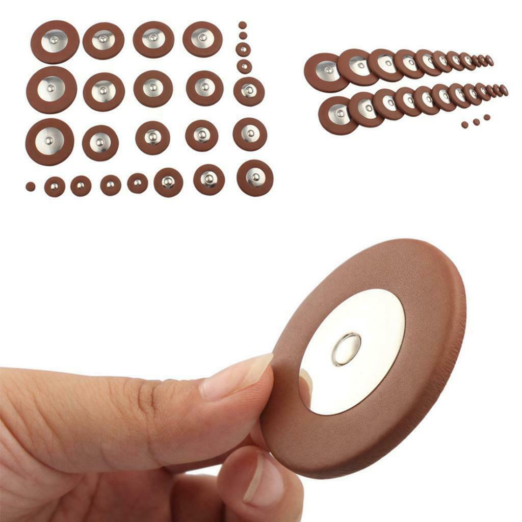26Pcs Leather Sax Pads Protector Brown for Alto Saxophone Replacement Parts