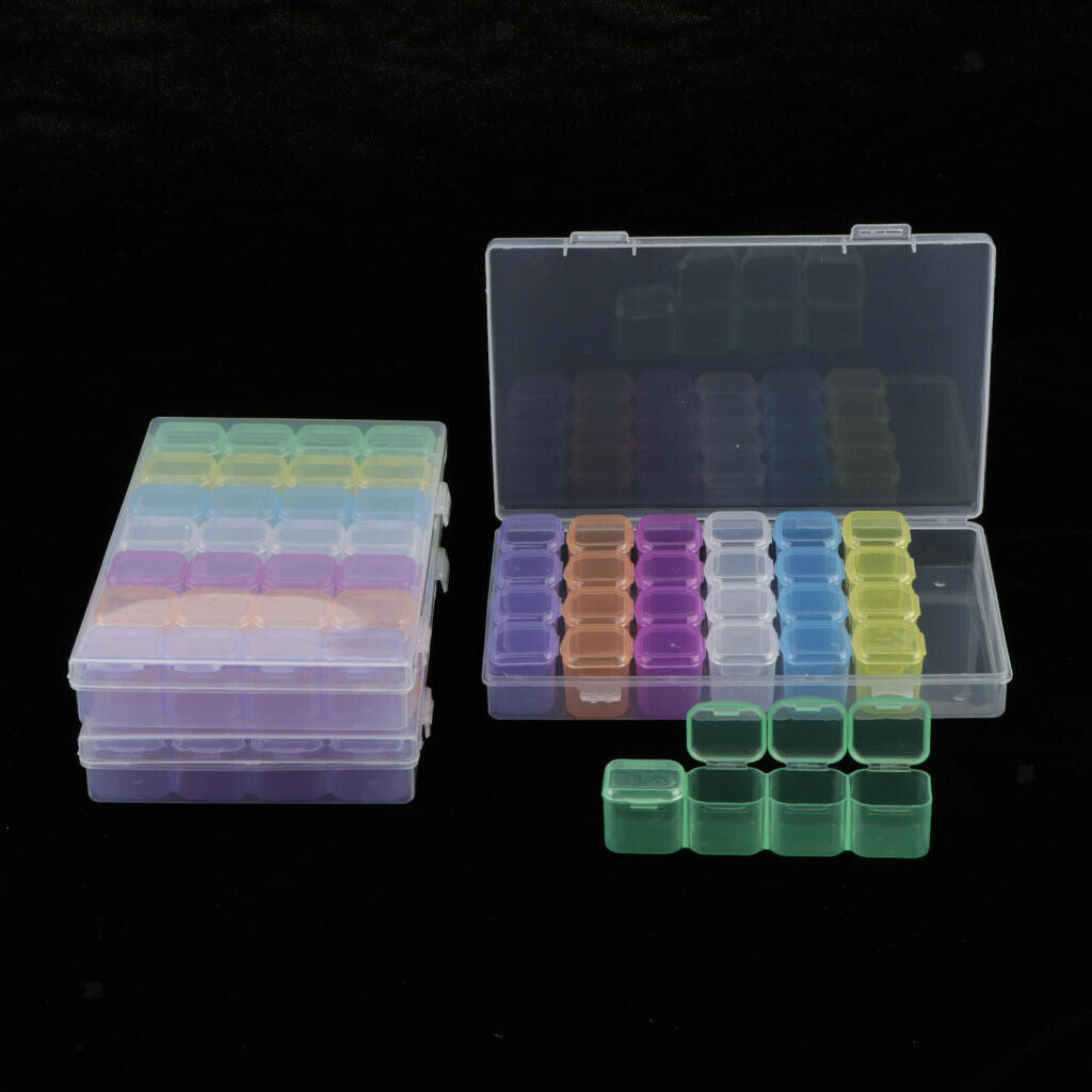 3Pcs Plastic Jewelry Organizer Container Storage Box Single Mini Plastic Storage