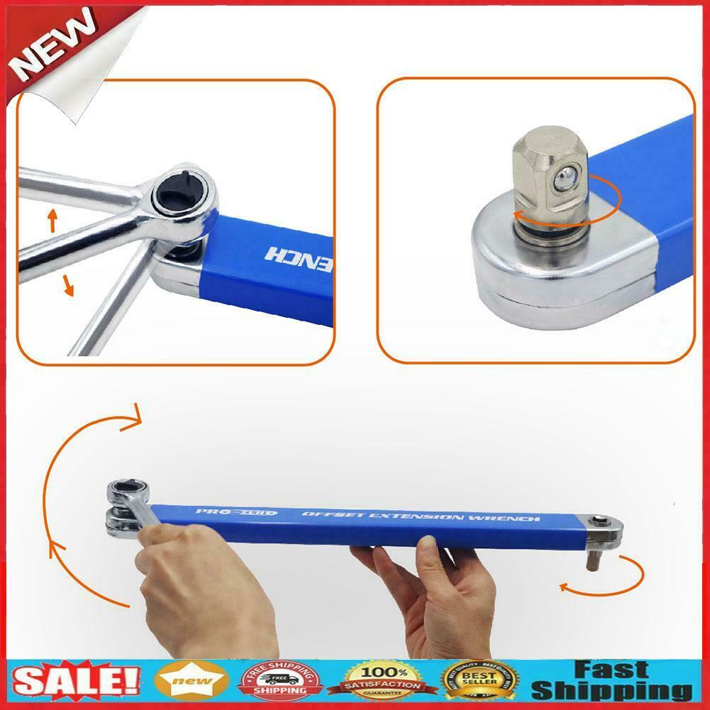 Offset Extension Wrench 3/8 inch Drive Wrench Extender Extension Bar Set @