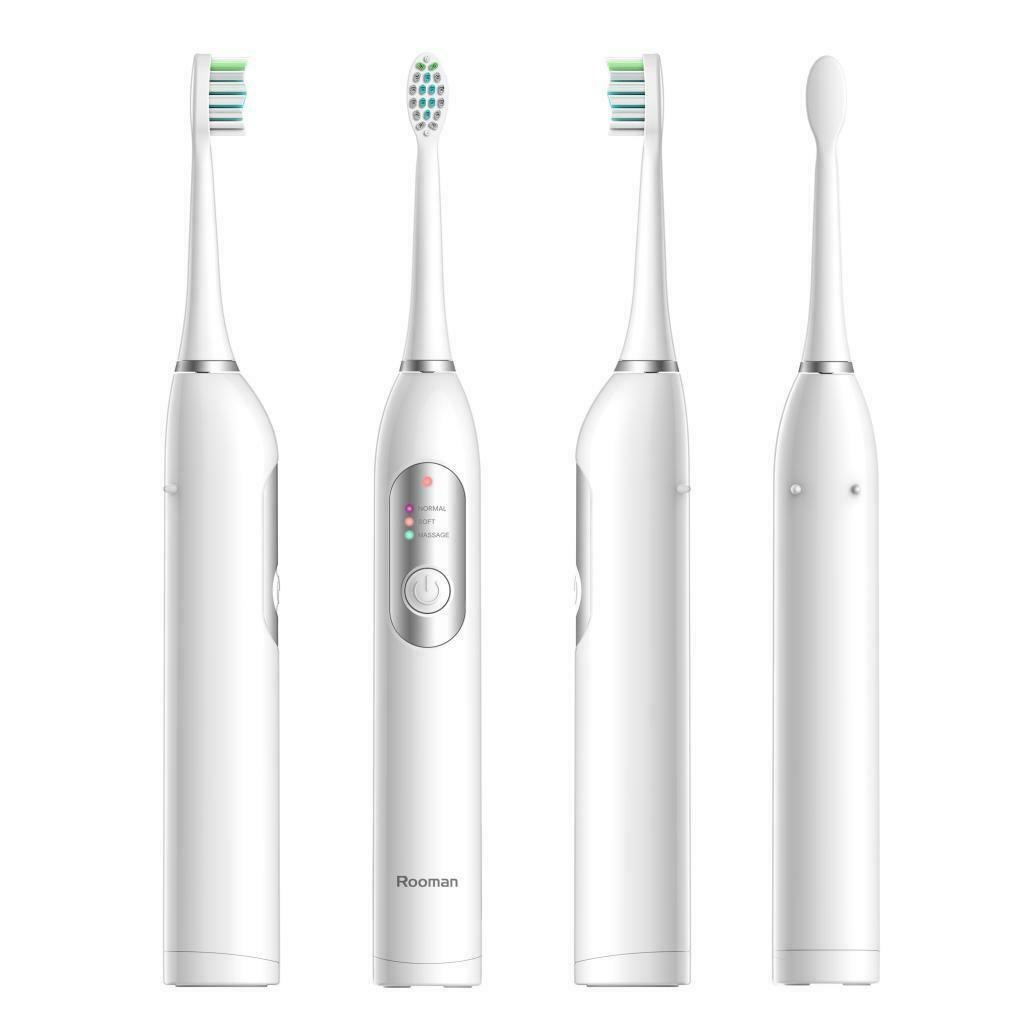 Washable Sonic Whitening Electric Toothbrush 2 Heads IPX7 for Adults Kids