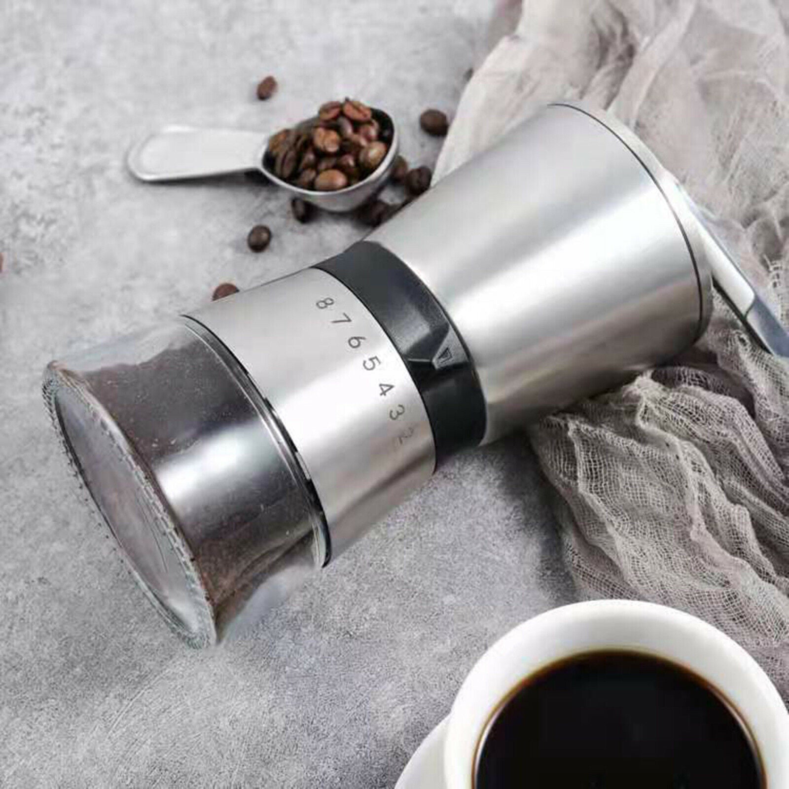 Long-lasting manual coffee grinder with adjustable 8 levels for Espresso Home