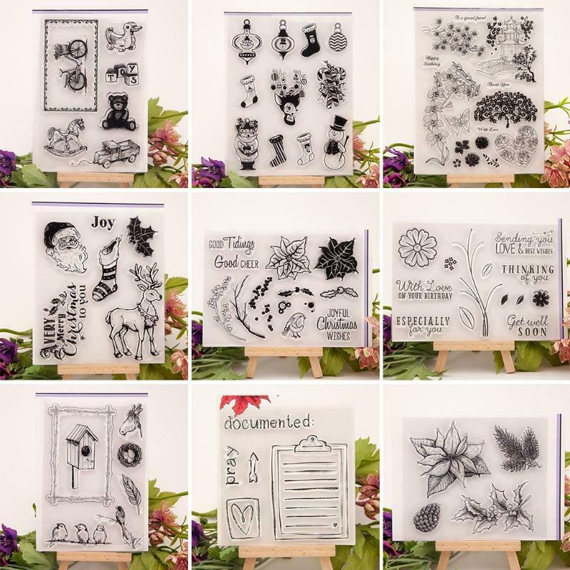 Flower Transparent Clear Silicone Stamp For DIY Scrapbooking Photo Album Decor
