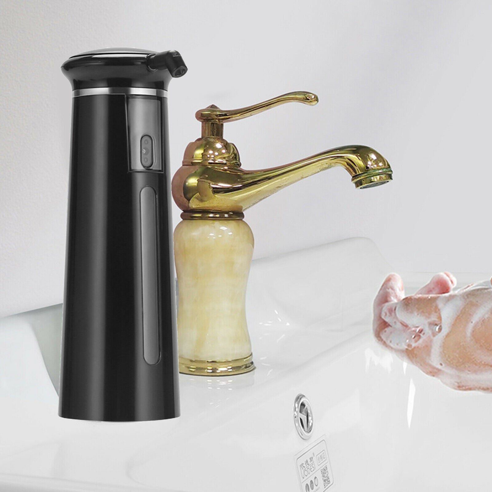Bathroom No Touch Automatic Liquid Soap Dispenser Container Battery Operated