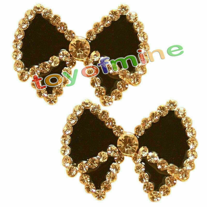 Cute Fashion Lady Women Butterfly Shiny Rhinestone Earrings