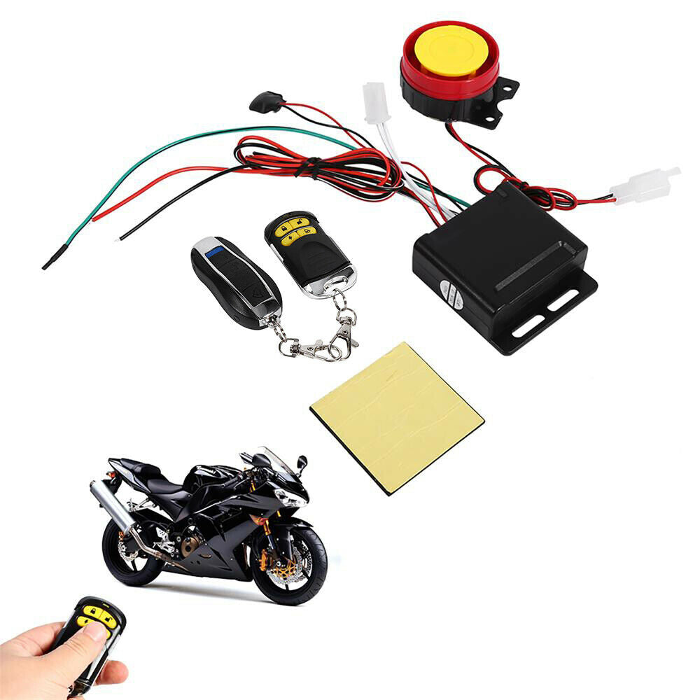 12V Motorcycle Scooter Start Anti-Theft Security Alarm System 2 Remote Control
