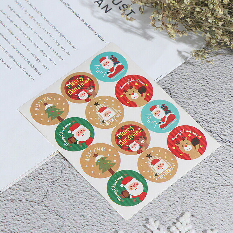 120pcs Christmas Gift Stickers Merry Christmas round packaging stickers L.l8