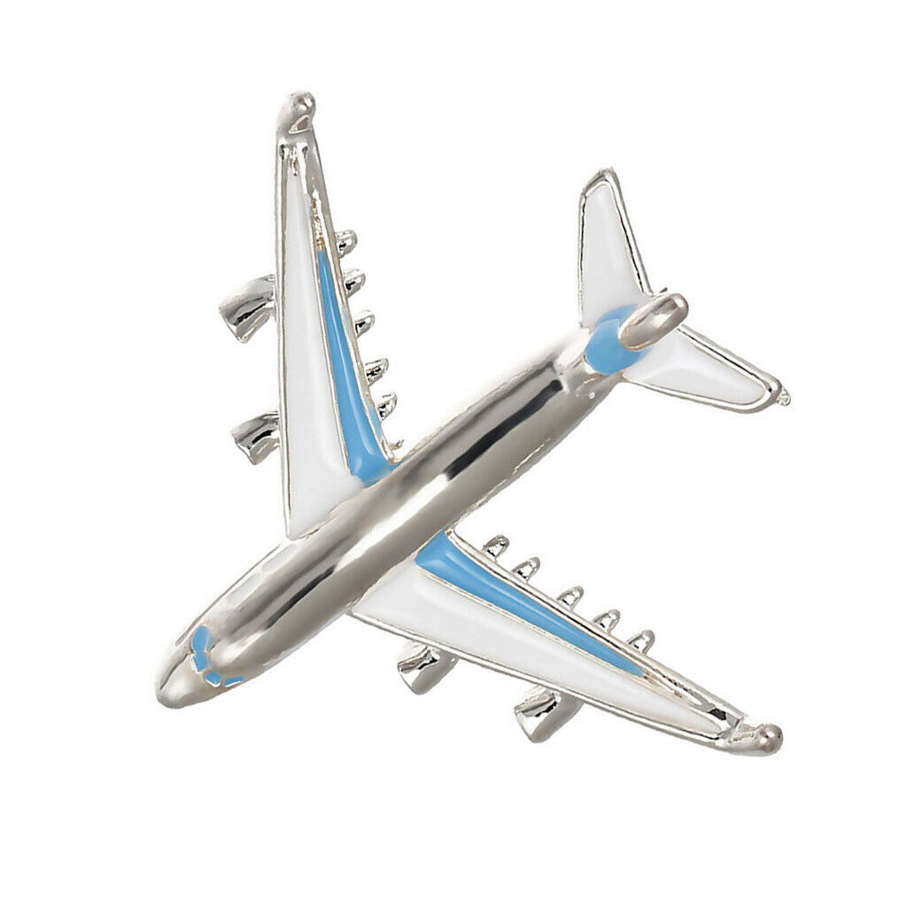 4X Women Men Jewelry Airplane Aircraft Brooch Fashion Corsage Collar Pin Blue