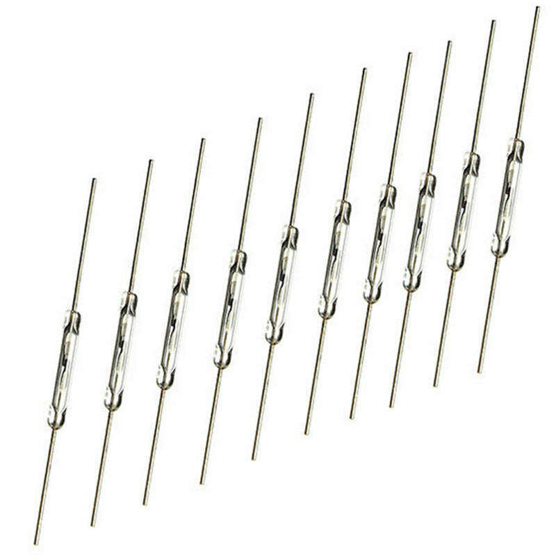 10pcs 14mm Glass Magnetic Induction Reed Switch MagSwitch Normally Open NO