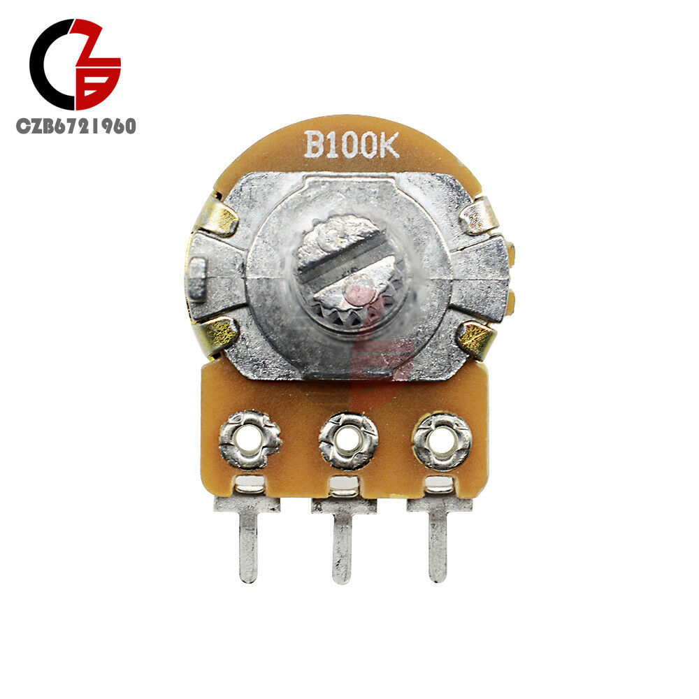 10PCS B100K OHM Linear Taper Rotary Potentiometer WH148 15MM Shaft 3 Pins