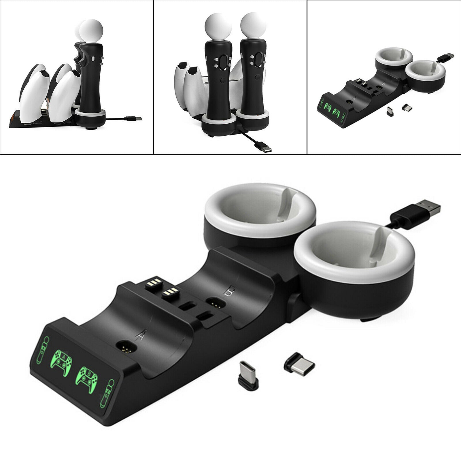 4in1 Charging Dock Station Fast Charging for PS5 Controller/PS Move Motion