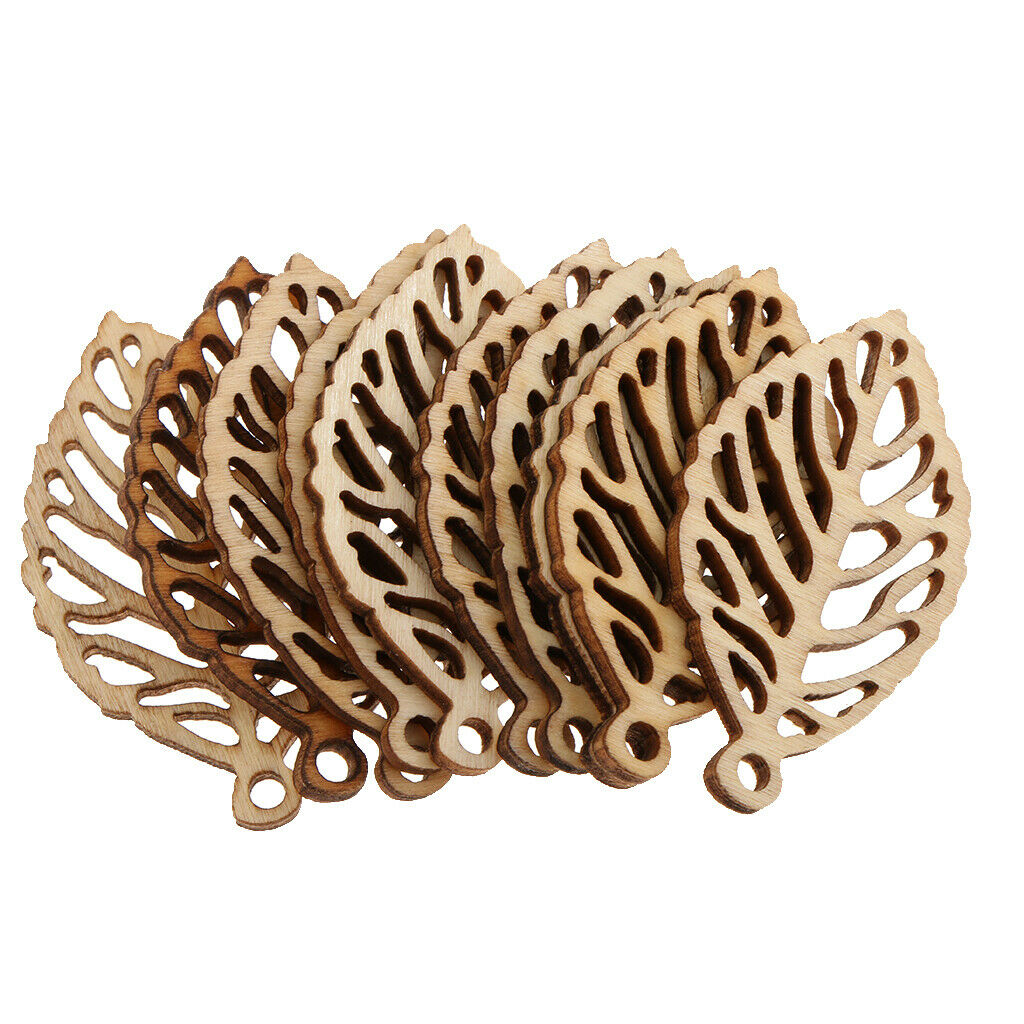 10Pcs Wooden Ornament Embellishments Crafts for DIY Dangle Earrings Jewelry