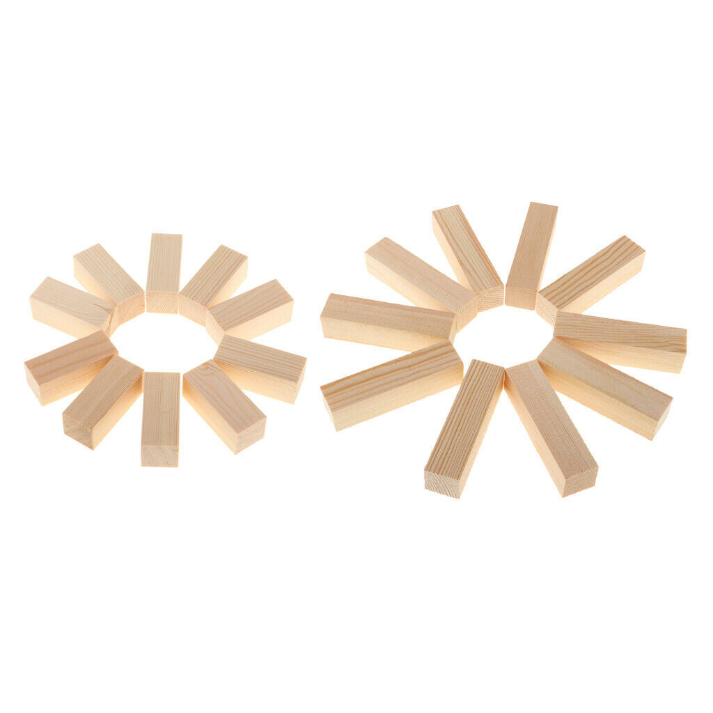 20Sets Unpainted Balsa Wood Block Smooth Woodworking Modelling Home Decors