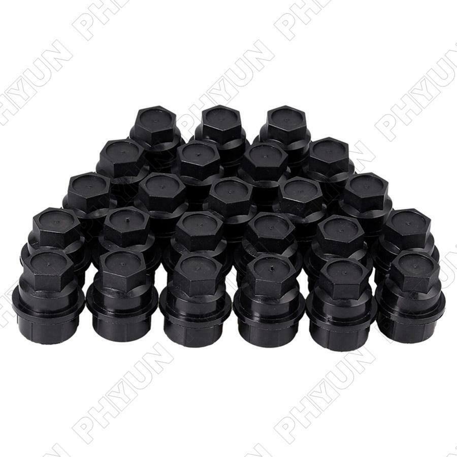 For Chevy GMC Silverado 1500 2500 Truck Black Lug Nut Covers Cap Kit 15646250