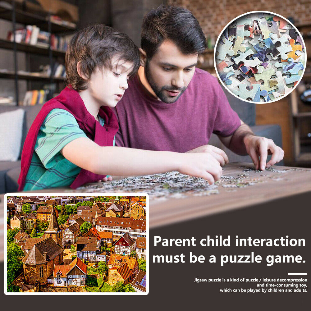 Town Roof Paper Jigsaw Puzzle 1000 Pieces Home Picture Handmade Toys Gift @