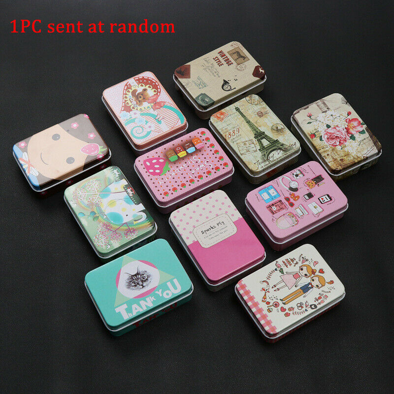 1PC Cartoon Tin Sealed Jar Packing Box Jewelry Candy Storage Cans Coin Gift  Qx