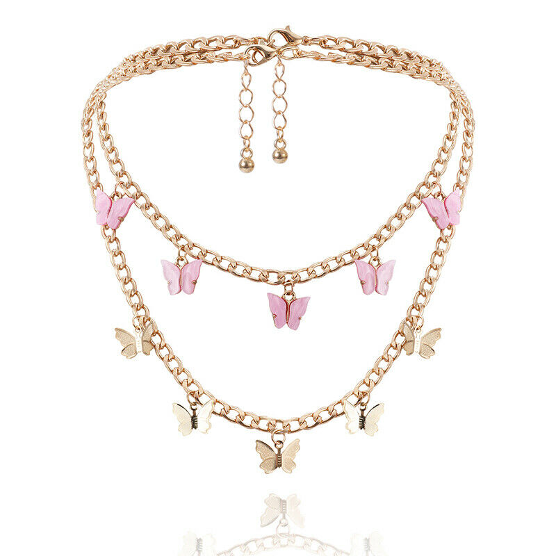 Bohemian Cute Butterfly Choker Pendant Necklace Women Statement Neckla.l8