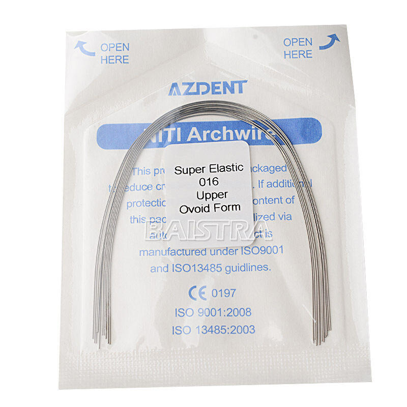 50Pack AZDENT Dental Orthodontic Super Elastic Niti Round Arch Wires 0.016 Upper