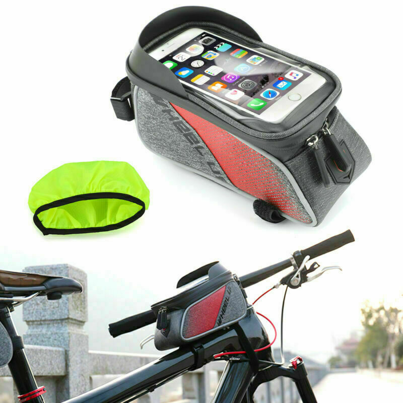 Bicycle Cycling Front Top Tube Frame Bag MTB Waterproof Phone Holder Case Red