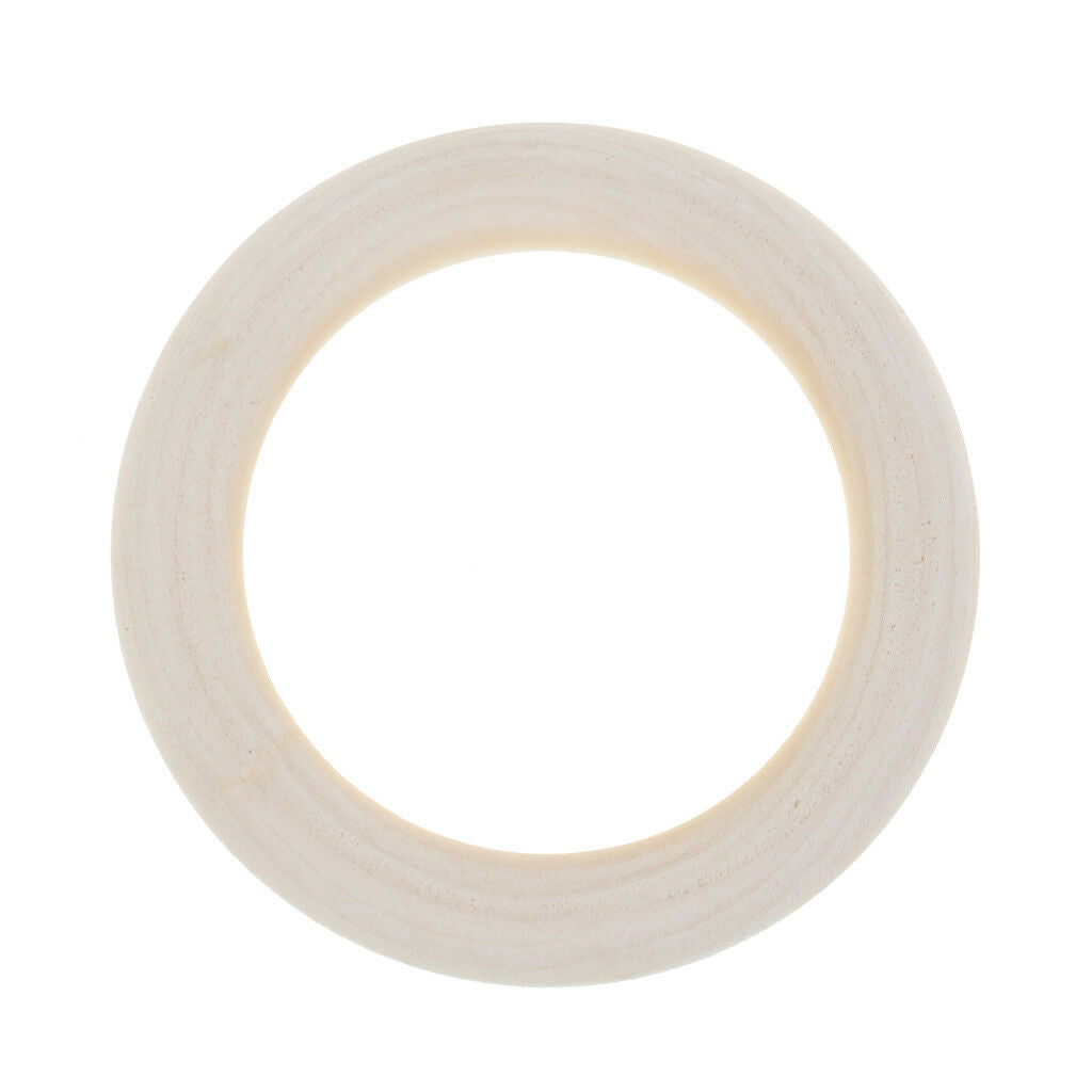 20x Wood Teether Rings Natural Wooden Baby Teething Toys DIY Craft 50mm/2"