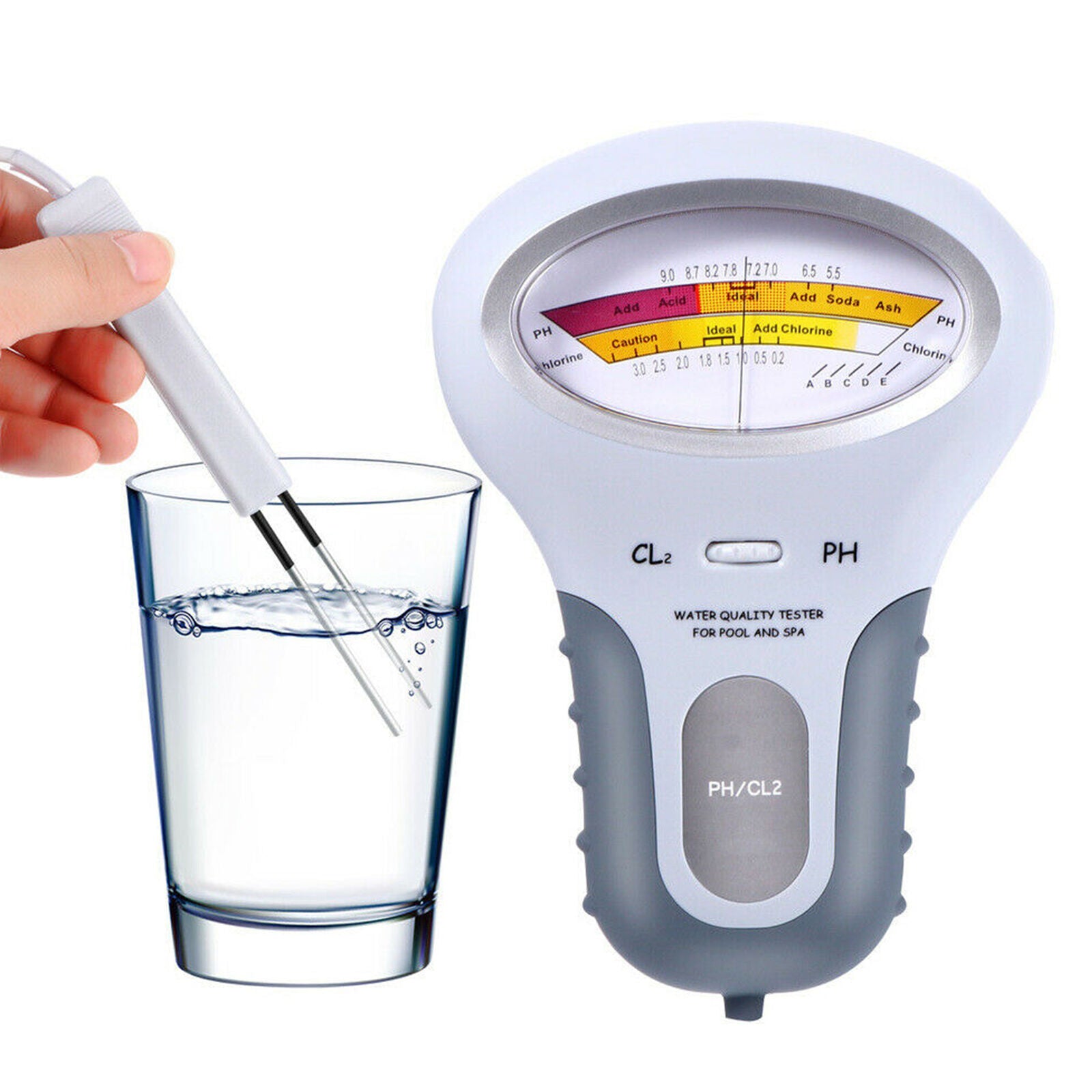 Water Quality PH&CL2 Chlorine Tester Level Meter For Swimming Pool Spa Hot Tub