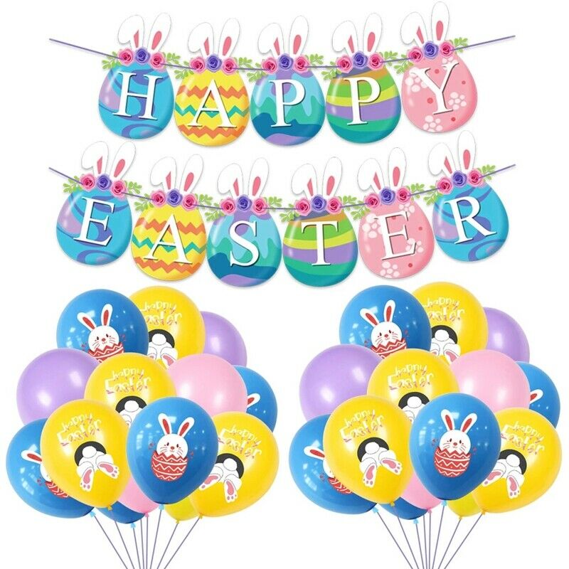 Happy Easter Bunny Them Latex Balloon Cute Cartoon Rabbit Egg Balloon FestivT6R8