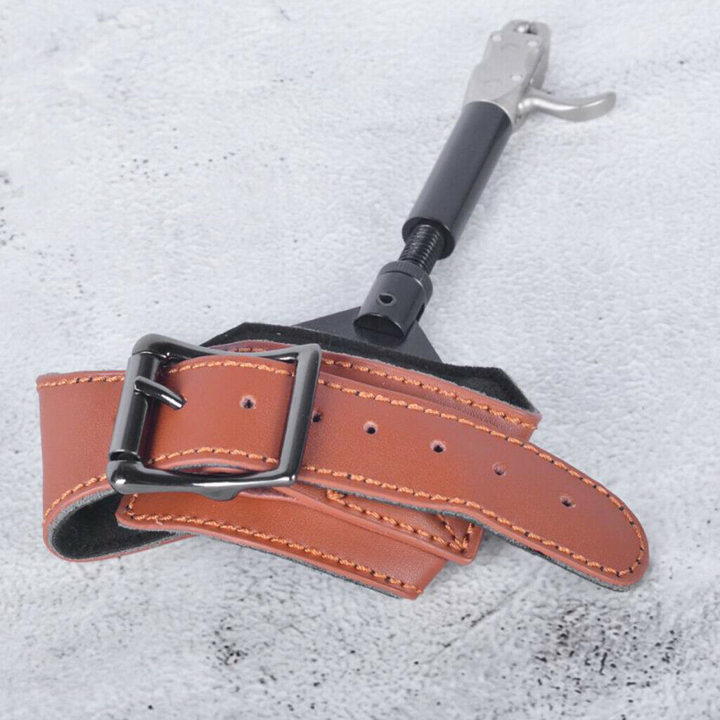 Bow Release Aid Cowhide Wrist Strap Quick Release Shooting Practice