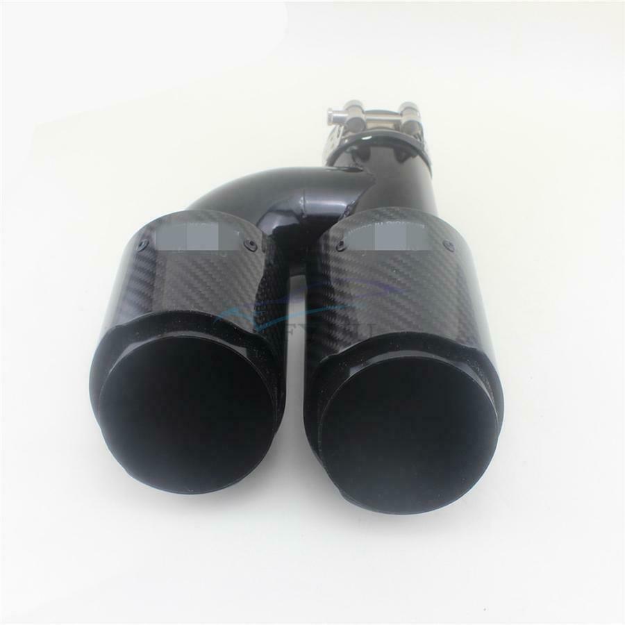 1 Piece 63mm×89mm H Style Glossy Black Stainless Steel Right Side Car End Pipes