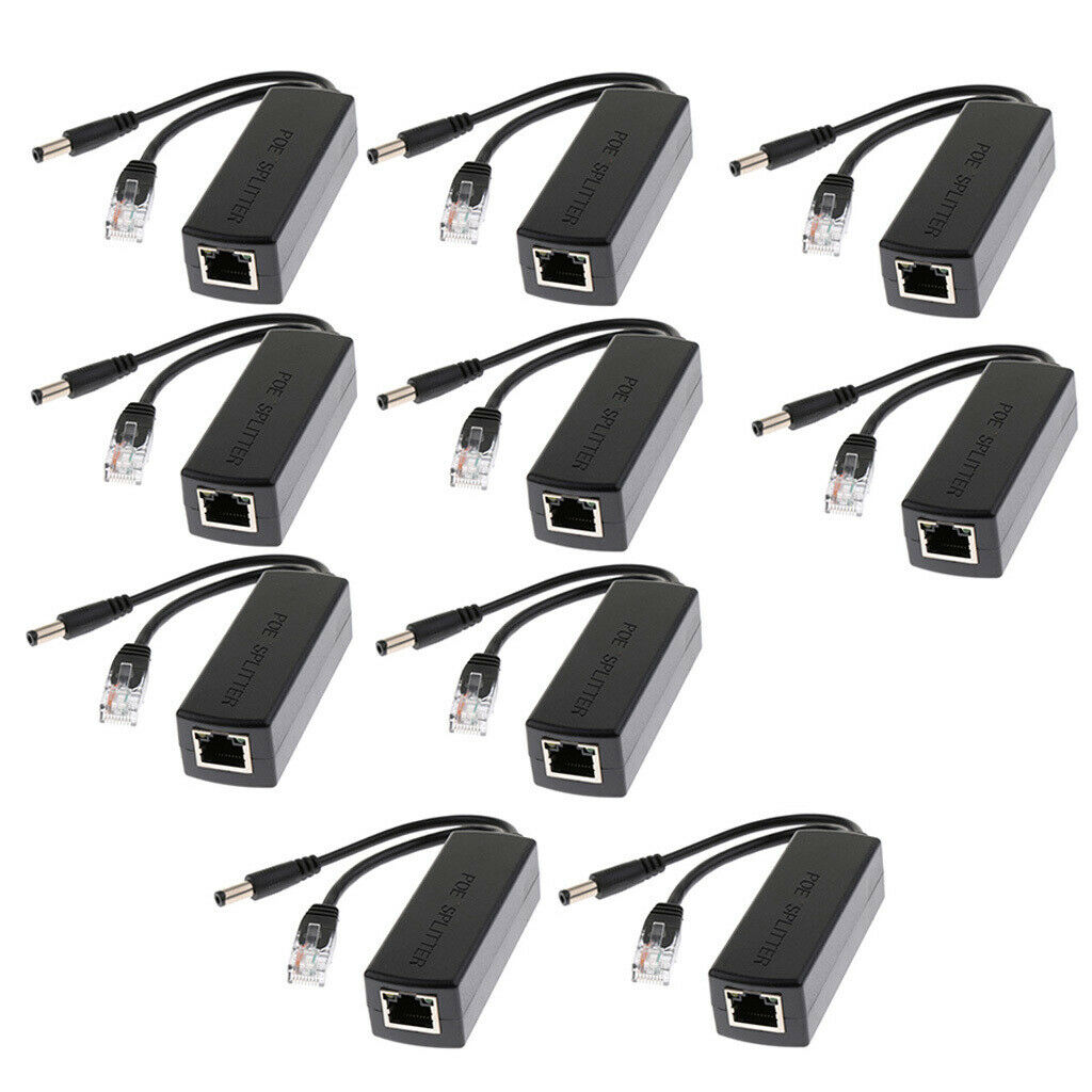 10x IEEE 802.3af Micro USB Active PoE Splitter Power Over Ethernet 48Vto12V