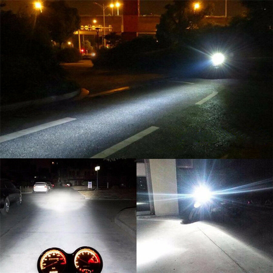 Pair P15D H6M Motorcycle Headlight DRL LED Fog Light Bulbs 6000K Xenon White 12V