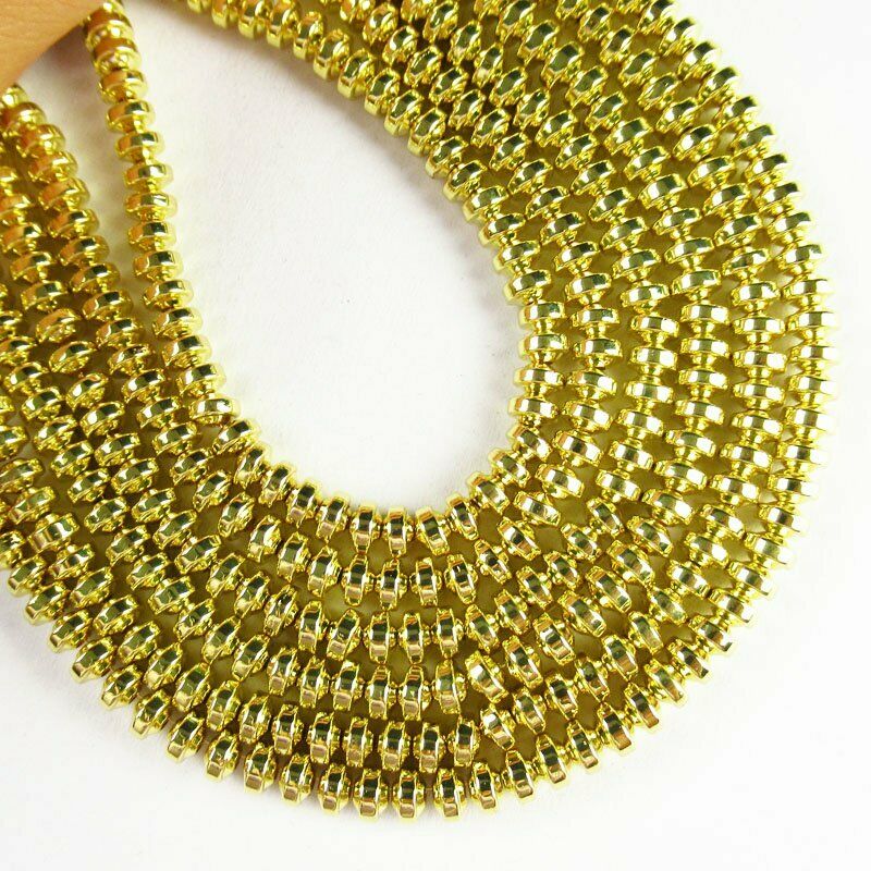 4x2mm Yellow Hematite Rondelle Pendant Loose Bead 15.5 inch 18g A-466TS