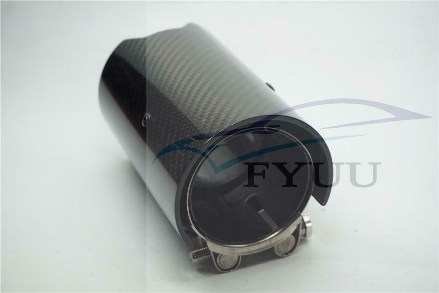 70mm（2.7inch） Grilled Style Real Carbon Fiber Glossy Exhaust tip exhaust pipe