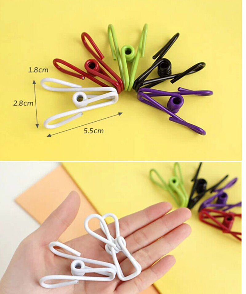 New Metal Clamp Clothes Laundry Hangers Strong Grip Washing Line Pin Pegs.l8