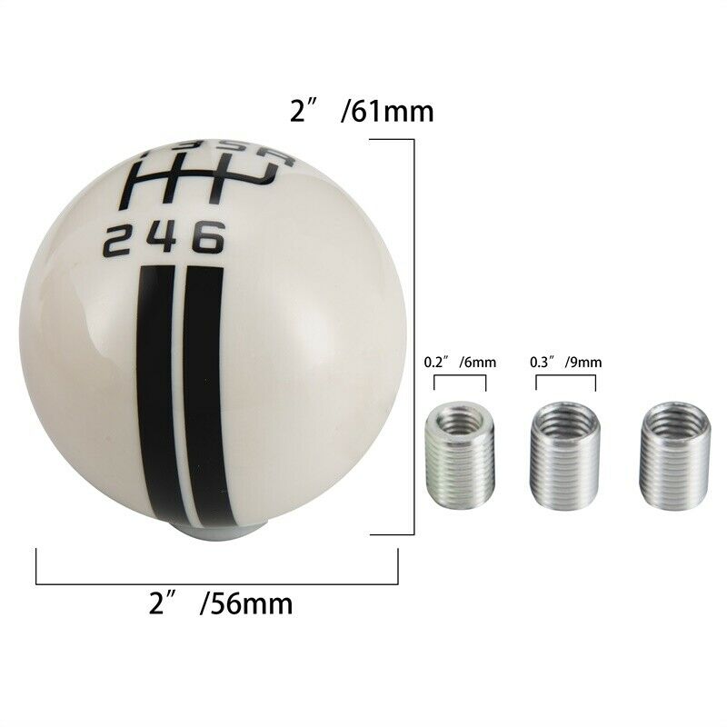 6 Speed Car Round Ball Manual Gear Stick Shift Knob Shifter Lever Univesal