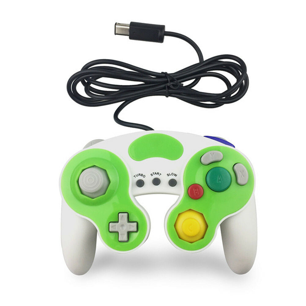 Green Wired Shock Gamepad Controller Joystick for Nintendo Gamecube NGC Console