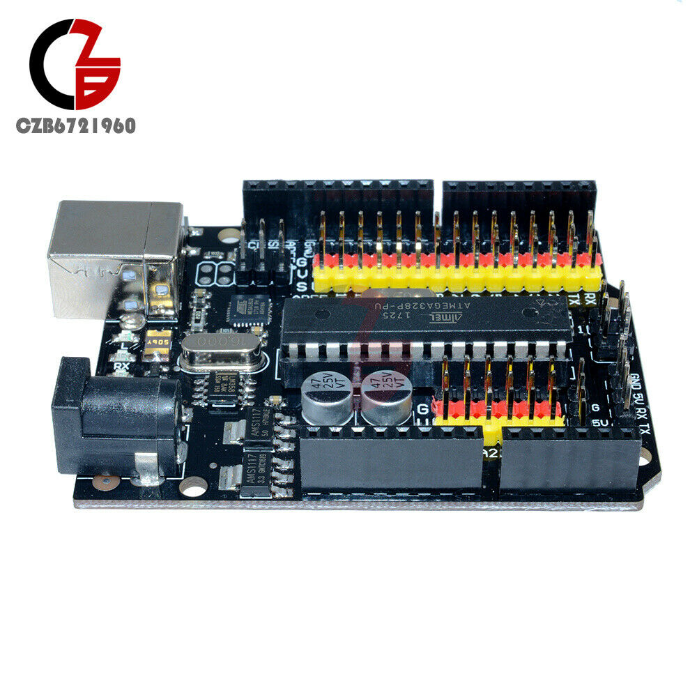 For Arduino UNO R3 PLUS Sensor I/O Shield Atmega328P 16U2 Expansion Board Diy