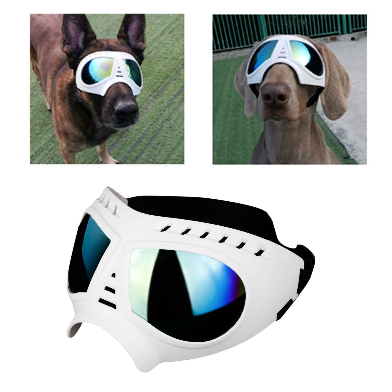 Dog Sunglasses Pet Goggles Fog Protection Glasses Eye Wear White