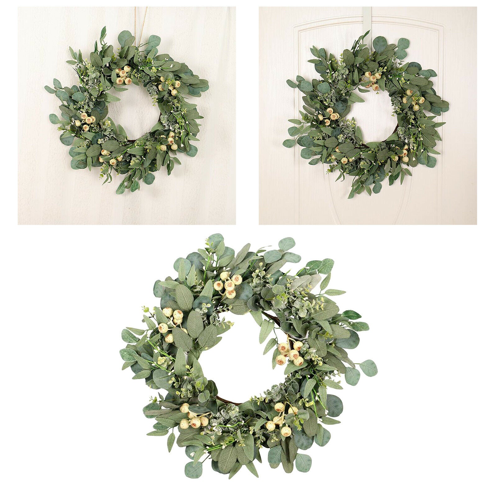 22'' Eucalyptus Wreath Front Door Large Garland Wedding Party Festival Decor